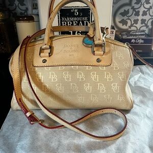 Dooney & Bourke Tan Monogram Satchel